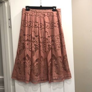 Blush pink midi skirt